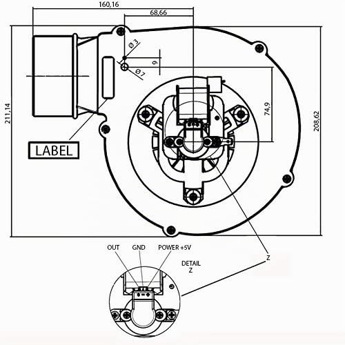 Easyricambi Motore ASPIRATORE ESTRATTORE FUMI per Stufa A Pellet FERGAS VFC1 34W 260652X