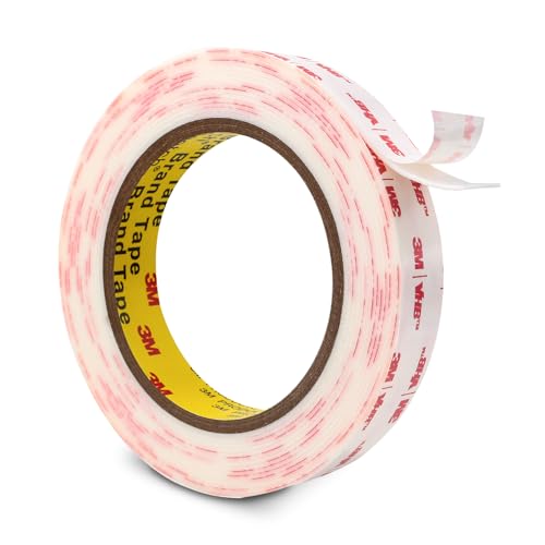 Image of 3M Double Sided Mounting Tape 3 /4''x15.4Ft, White 4950 Heavy Duty | Waterproof Adhesive Foam Tape for Car Home Office Deco