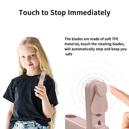 Doubfivsy Handheld Mini Fans Portable Misting Fan Folding Pocket Fan Usb Rechargeable Desk Fan Personal Cooling Quiet Silent Fan With Water Spray For Home, Travel, Camping (Pink) #TOP4