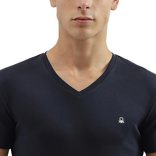 Image of UNITED COLORS OF BENETTON Men's Cotton Solid Regular Fit T-Shirt