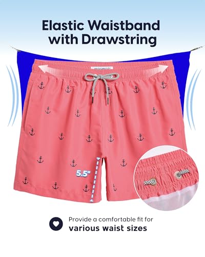 Image of maamgic Mens Swim Trunks 5 Inch with Mesh Lining, Quick Dry Mens Bathing Suit, Swim Shorts for Swimming and Beach