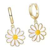 Pendientes artísticos de flores esmaltadas con forma floral, accesorios elegantes perfectos para fiestas, eventos, aretes para mujer, One Size, como se describe, como se describe