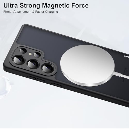 Image of KARWAN Tough Shockproof Armor Back Case Cover Compatible with Samsung Galaxy S25 Ultra with 360 Degree Rotation Magnetic Attraction Ring Holder Heavy Duty Cover with Magnetic MagEase Wireless Charging