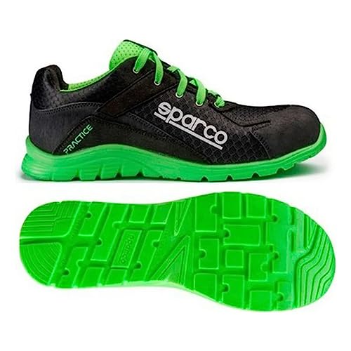 Sparco 0751743NRVF ZAPATILLAS SPARCO PRACTICE KEKE TALLA 43 NEGRO /VERDE S1P SRC ⭐