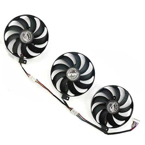 Graphics Card Cooling Fan Video Card Cooler Fan T129215SU Fit for ASUS ROG RTX2060 2070S 2080ti RX5700XT Replacement Part（Left + Middle + Right Fan）