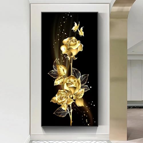 Peinture de fleurs et papillons abstraits pour tableau salon