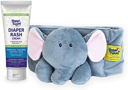 Happi Tummi Natural Colic Relief Belly Band Elphi with Natural and Organic Diaper Rash Cream