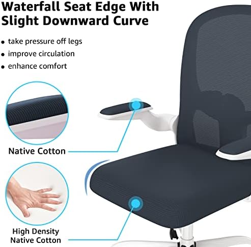 Miniatura 2 de Ergonomic Office Chair, Comfort Swivel Home Office Task Chair, Breathable Mesh Desk Chair, Lumbar Support Computer Chair with Flip-up Arms and