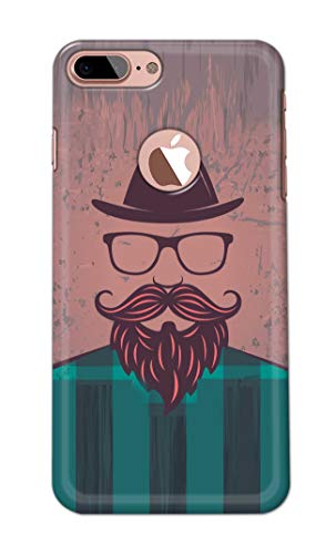 Image of PRINTFIDAA Man Icon with Beard Shirt Hipster Printed Designer Hard Case for iPhone 7 Plus Logo (5.5 inch) / iPhone 8 Plus Logo (5.5 inch), A1784, A1661, A1785 Back Cover -(e) RPM1001