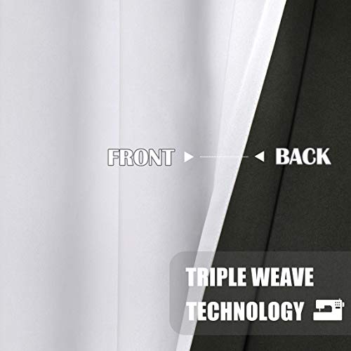 Beauoop Extra-Wide Full Blackout Curtains Solid White Curtain Panels For Sliding Door Patio Door Room Divider Large Thermal Insulated Window Drapes Grommet Window Treatment, 1 Panel, 100 W X 84 L Inch #TOP3