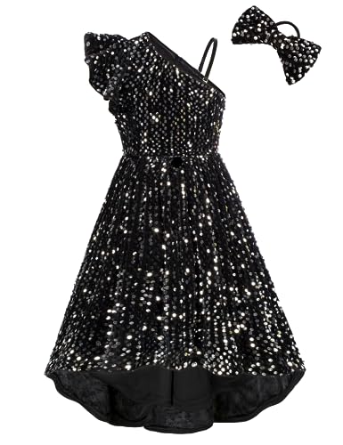 Mädchen Glitzer Pailletten Ballkleid Halloween Party Cocktail Vintage...