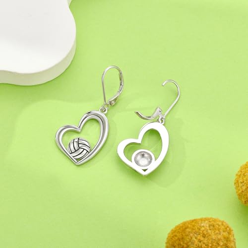 Pickleball/Tennis/Soccer/Volleyball/Golf/Hockey/Basketball Earrings for Women 925 Sterling Sliver Sports Ball Earrings Pickle Ball Dangle Earrings Pickleball Jewelry Gifts for Women Lover3
