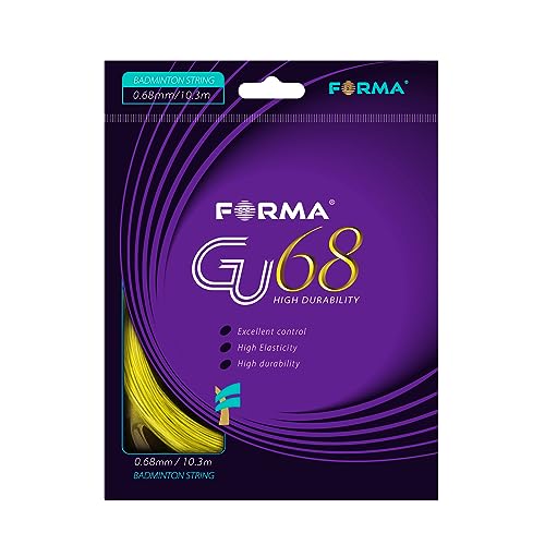 FORMA S.F. GU68 Badminton String 0.68mm 10.3m Strong Durability Good Elasticity (Yellow)