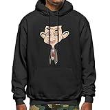 Poliéster. Mr Bean Cartoon Men\'s Polyester Hoodie Pocket Sweater Jackets Black S