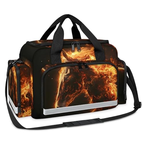 GzLeyigou First Aid Bags Empty, Fire Horses Emergency Bag First Aid Kit Multiple Compartment Kit Carrier On Call Trauma Bag For Paramedics Emergency Medical Supplies Kit