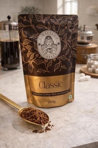 Image of Dalyla Premium Classic Instant Coffee 200 G | 100% Pure Coffee | No Chicory | Rich Aroma & Strong Flavor | Arabica-Robusta Roast | Airtight Zipperlock Pouch