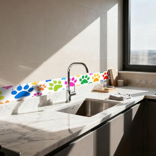 Image of Nuxovilar Colorful Doodle Peel Stick Wall Border PVC 3.94x16.4' | Wall Trim, Molding Decal, Peel Stick Border, Adhesive Frame, for Bedroom, Kitchen, Living Room (Doodle Theme)