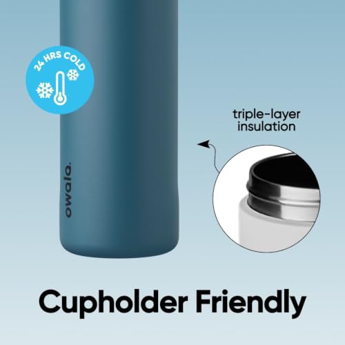 Image of Owala FreeSip Insulated Stainless Steel Water Bottle with Straw, BPA-Free Sports Water Bottle, Great for Travel, 24 Oz, Denim, Pack of 15