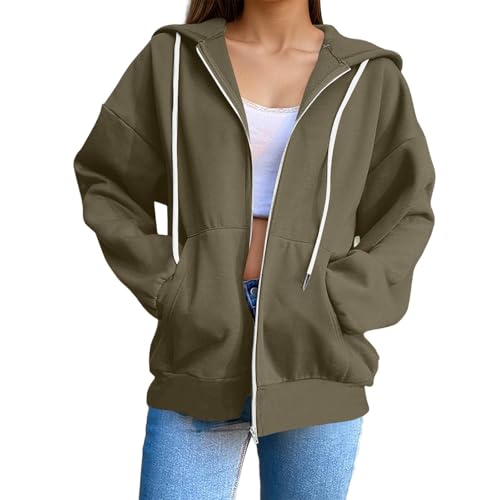Generisch Suéter y sudaderas de invierno Jersey informal de manga larga con camiseta ligera y cómoda de moda para el día a día Favela Hoodie, Verde oscuro., XL