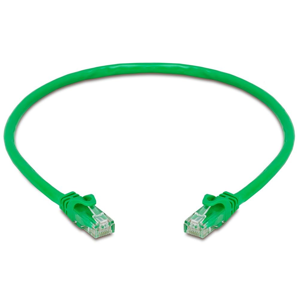 Cmple - Paquete de 5 cables Ethernet Cat6, cable de red de Internet Cat6 de alta velocidad, cables de conexión Ethernet, cable LAN para computadora con conectores RJ45 sin enganches, 1.5 pies, verde (paquete de 5)
