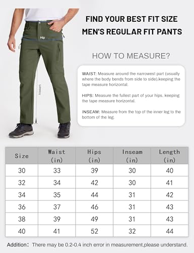 Magcomsen MCST20M138-238-ARMY GREEN-3XL Hiking Pants Mens Quick Dry Pants Fishing Pants Work Pants Military Pants Tactical Cargo Pants Men Outdoor Pants Mens Construction Pants Army Green thumb #5