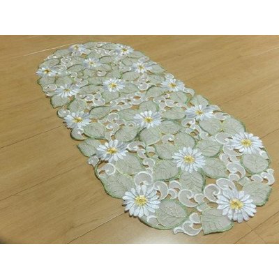 Amazon | 刺繍&カットワークレース テーブルセンター 約40cmx90cm OV
