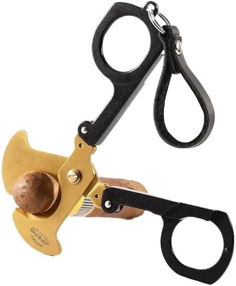 Folding Cigar Cutter Portable Stainless Steel Blade Belt Keychain Light Luxury Accessories(Silver)