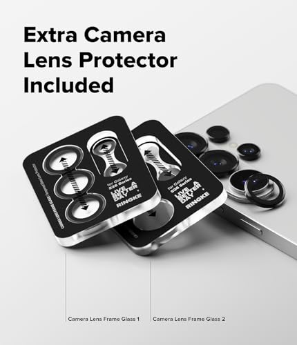 Image of Ringke Camera Lens Frame for Samsung Galaxy S26 Ultra Camera Lens Protector with Easy Installation Tray [2 Pack] [Metal Individual Ring Cover] HD Quality Scratch Resistant 9H Tempered Glass