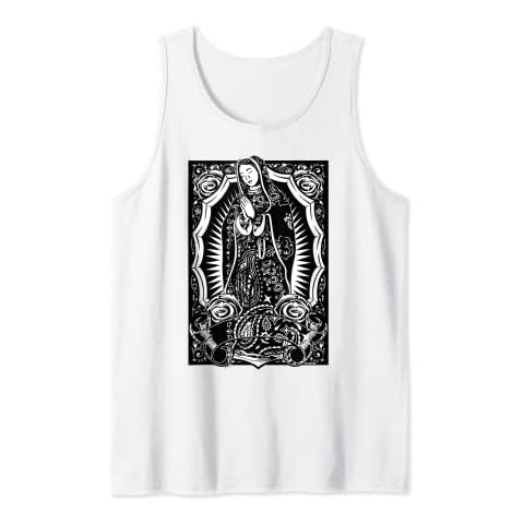 Virgin Mary Mexican Blanket Art Bandana Print Chicano Cholo Tank Top Cover