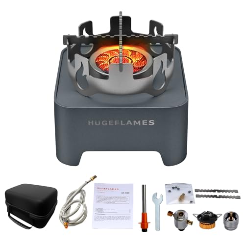 Propane Camping Stove with Carrying Case & Ignition Portable Gas Stove for Outdoor Camping BBQ Hiking