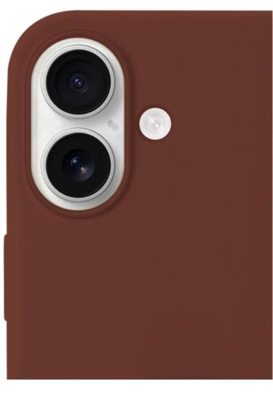 Image of Premium Liquid Silicone Case for iPhone 16 Plus - Slim Full Body Protective Back Cover with Soft Microfiber Lining, Anti-Slip Grip Scratch Resistant Phone Case (Brown)