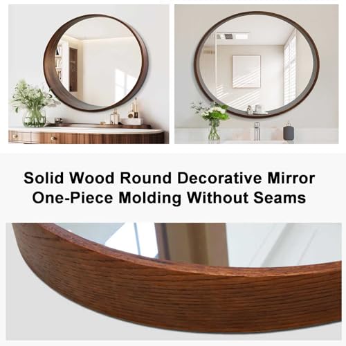 Miroir de salle de bain irrégulier en bois HD pour coiffeuse et chambre - 4