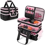 Tool Tote Bag for Women,Tool Storage Organizer with Double Layer | 12-inch Pink Tool Box with Detachable Divider, Padded Handle, Multiple Pockets, Ideal for Electrician, Carpenters, Repairman