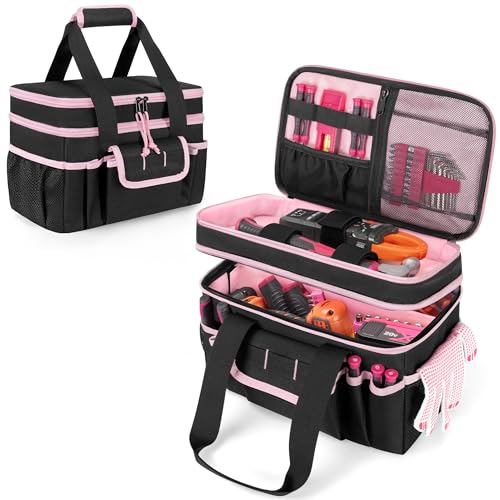 Trahzia Tool Tote Bag for Women, Double Layer Tool Storage