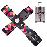 Travelkin Luggage Straps TSA Approved - Adjustable Cross Suitcase Straps with TSA Lock, Reinforced Buckle, Unique Pattern - Secure Heavy Duty Luggage Straps for Travel (Scales of Dragon)