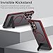 MALEWOLF for Samsung Galaxy S25 Ultra Case, Shockproof S25 Ultra Phone Case with Kickstand, Anti-Skid Case Fits for Magsafe, Camera Frame with Raised Protection for Galaxy S25 Ultra Cover (Black/Red)