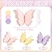 SUNBEAUTY Butterfly Party Decorations Hanging Butterfly Decorations 6Pcs Crepe Paper Garden 3D Butterflies Decor Pastel Paper Butterflies Decoration for Wedding Baby Shower Birthday Party Room Decor