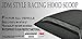 ICBEAMER Black Hood Scoop AERO DYNAMIC Speed Racer Waterproof FLOW w/ 3M tape No Drill Universal Fit For Auto Vehicle