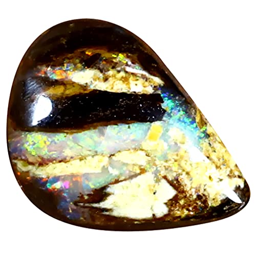 Opale rocheuse Koroit naturelle 11x8mm, pierre précieuse multicolore taillée en forme libre