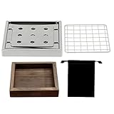 GjnjfdF Tragbarer Holzkohlegrill Für Camping - Klappbarer Edelstahl-Grill Mit Schnellheizendem Ofen - Für Wanderungen Garten Reisen Picknick Und Outdoor Kochen | Für Wandern Zuhause Garten Reisen