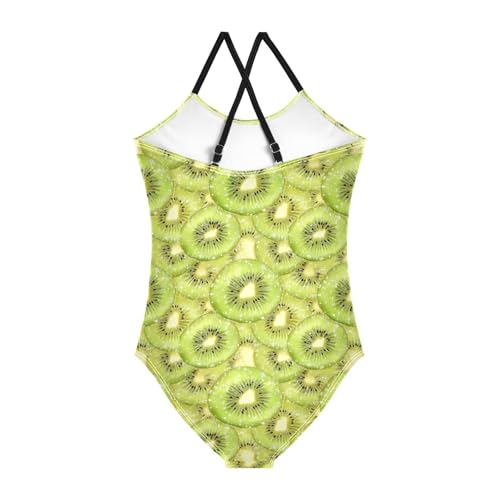 Kiwi Slices Pattern Girls One Piece Swimsuits Quick Dry Beach Swimwear Bathing Suit2