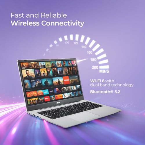 Image of Acer Aspire, AMD Ryzen R5 7430U Processor, 16 GB RAM, 1TB SSD, Full HD IPS, 15.6'' /39.62 cm, Windows 11 Home, Pure Silver, 1.79 kg, AS15-42, Backlit Keyboard, Thin and Light Laptop