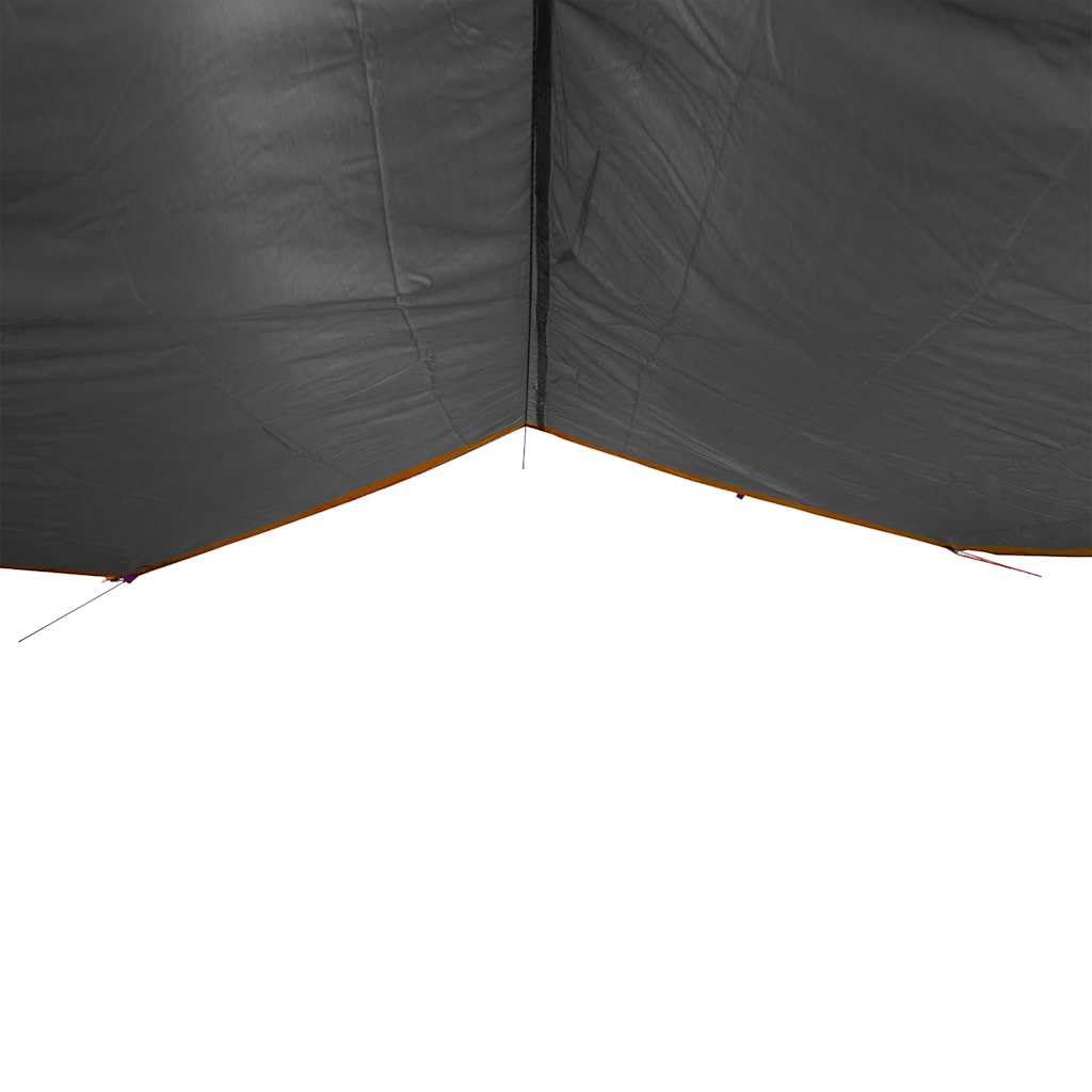Telo da Campeggio Impermeabile 360x294 cm, Grigio e Arancione, Tarp per Trekking e Spiaggia, con Rivestimento PU, Leggero e Portatile, per Escursioni e Attività Outdoor
