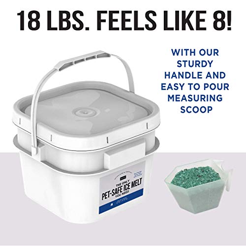 Natural Rapport Pet Friendly Ice Melt - Calcium Chloride Free, Pet Safe Ice Melter, Rock Salt Alternative - Time Release Deicer Formula Lasts 3X Longer (18 lb)