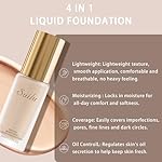 Liquid Foundation Lightweight Longwearing Face Makeup Foundation,Medium Coverage,Oil Control,For Dry, Combination to Oily Skin(Ivory White) - Image 3