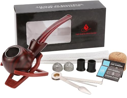 Pipe à tabac VOVCIG avec support en bois et kit d'accessoires complet pour débutant