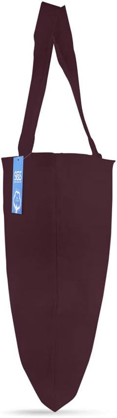 Simply Green Solutions Reusable Cotton Cloth Grocery Craft Bag, 15 x 16 Reusable Tote with Handle, Pack of 5, Maroon - Image 4