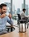 GiNT 34Oz Thermal Coffee Carafe, Insulated Stainless Steel Coffee Carafes for Keeping Hot/Double Walled Vacuum Coffee Carafe (Silver, 1L)
