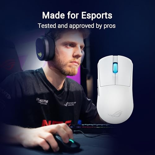 ASUS ROG Harpe Ace Mini Wireless Esports Gaming Mouse – Small Compact Design, Right-Handed, 49g Lightweight, Tri-Mode Connectivity, 36K DPI, up to 105Hr Battery, Pro-Approved, PC/Mac Support - White by Asus - Image 2