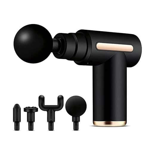 Pistola de Massagem Profissional Elétrica – Massageador Muscular Portátil para Liberação Miofascial e Alívio da Dor, 4 Ponteiras, Silencioso, Cores Variadas